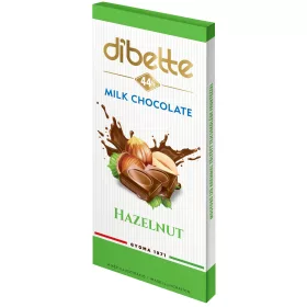  Dibette mogyoró ízű krémmel töltött tejcsokoládé fruktózzal 80 g