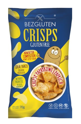 Bezgluten gluténmentes chips paprikás 70 g