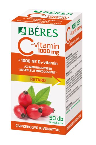 Béres c-vitamin 1000mg elnyújtott kioldódású filmtabletta+d3-vitamin 50 db
