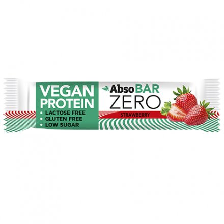 Absorice absobar zero vegan proteinszelet strawberry 40 g (Gluténmentes)