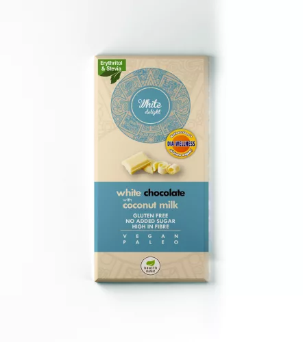 Health market white delight kókusztejes fehércsokoládé édesítőszerekkel 80 g