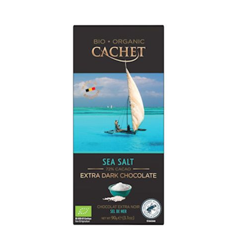 Cachet bio táblás étcsokoládé sós 72% 90 g