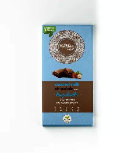 Health market milkless delight kókusztejes csokoládé egész mogyoróval édesítőszerekkel 80 g