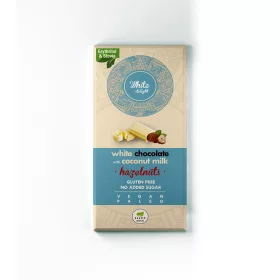   Health market white delight kókusztejes fehércsokoládé egész mogyoróval édesítőszerekkel 80 g