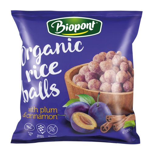 Biopont bio extrudált rizsgolyó szilvával és fahéjjal 55 g (Gluténmentes)