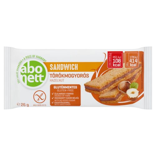 Abonett sandwich mogyorós 26 g (Gluténmentes)