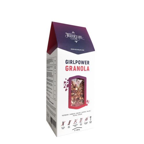 Hester's Life girlpower granola málnás granola 320 g (Gluténmentes)