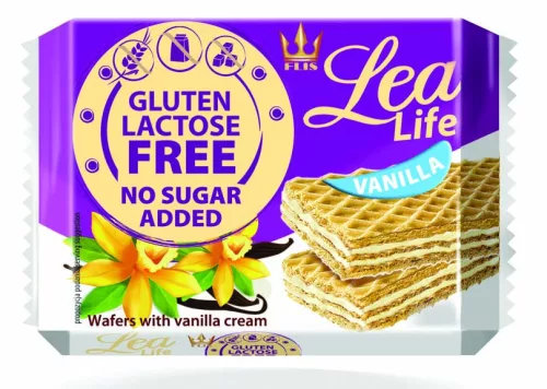 Lea life vaníliás ostyaszelet hozzáadott cukor-, glutén-, laktóz nélkül 95 g