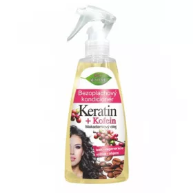   Bione cosmetics keratin+koffein+makadámiamagolaj öblítés nélküli kondícionáló spray 260 ml