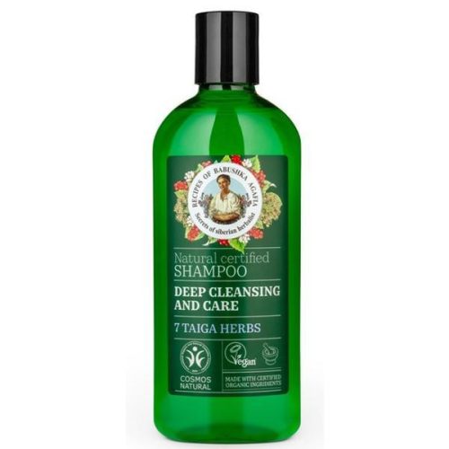 Babushka Agafia bio mélytisztító és ápoló sampon 7 féle tajgai gyógynövénnyel 260 ml