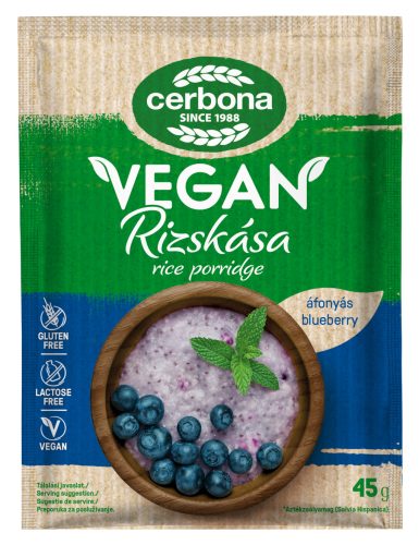 Cerbona vegán rizskása áfonya 45 g (Gluténmentes)