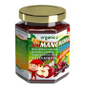   Organic force mini manó manna elixír béta-glükán tartalmú gyümölcs-zöldség koncentrátum gyerekeknek 1 éves kortól 210 g