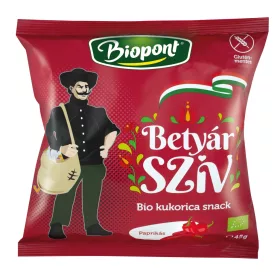  Biopont bio kukorica snack betyár szív paprikás ízesítéssel 45 g (Gluténmentes)