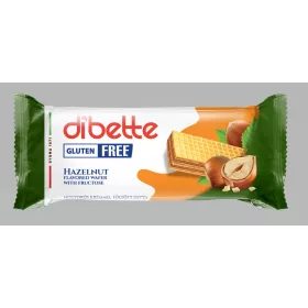   Dibette mogyorós ízű krémmel töltött mártatlan ostyaszelet, fruktózzal gluténmentes 50 g