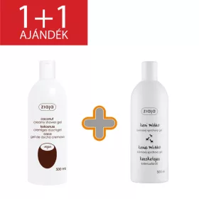   Ziaja kókusz krémtusfürdő 500 ml+1 db ajándék kecsketejes tusfürdő 500 ml