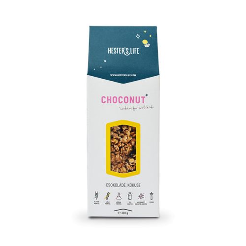 Hester's Life choconut cookies csokoládés kókuszos gabonapehely 320 g (Gluténmentes)