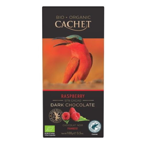 Cachet bio táblás étcsokoládé 57% málna 100 g