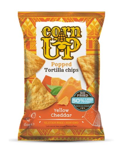 Corn Up tortilla chips cheddar ízű 60 g (Gluténmentes)