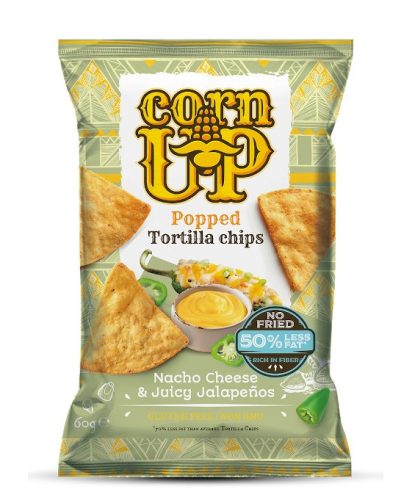 Corn Up tortilla chips nacho sajt és jalapeno ízű 60 g (Gluténmentes)