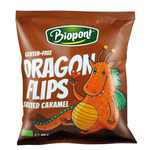 Biopont bio dragon flips kukorica snack sós karamellás 25 g (Gluténmentes)