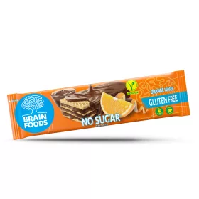   Brain Foods gluténmentes ostyaszelet csokoládéba mártott, narancsos kakaós krémmel töltött, édesítőszerekkel 40 g