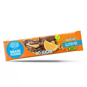   Brain Foods gluténmentes ostyaszelet csokoládéba mártott, narancsos kakaós krémmel töltött, édesítőszerekkel 40 g