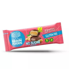   Brain Foods gluténmentes zabfalatok csokoládéba mártott mogyorós, édesítőszerrel 44 g