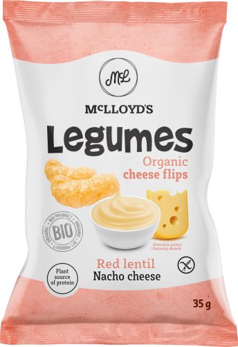 Mclloyds bio legumes extrudált snack vöröslencse nacho sajttal 35 g