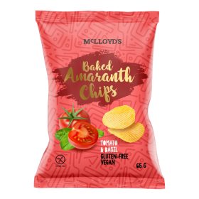   Mclloyds bio amaranth chips sült snack paradicsomos bazsalikomos 65 g
