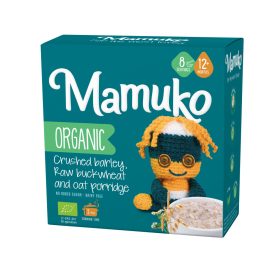   Mamuko bio zab, világos hajdina, árpa, tönköly, zúzott szemű rozs zabkása 12 hónapos kortól 200 g