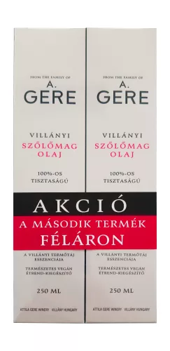 Gere villányi szőlőmag olaj duopack 2x250ml 500 ml