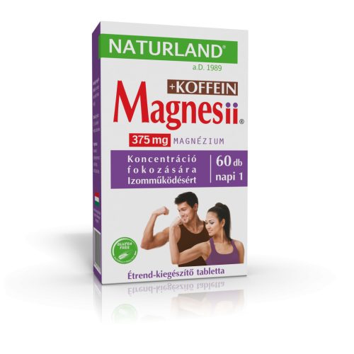 Naturland magnesii+koffein étrend-kiegészítő tabletta 60 db