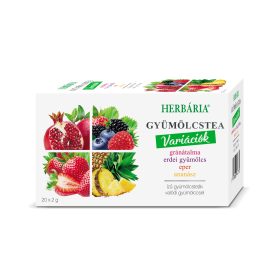   Herbária gyümölcstea mix 1 gránátalma, erdei gyümölcs, eper, ananász variáció 20x2 g 40 g