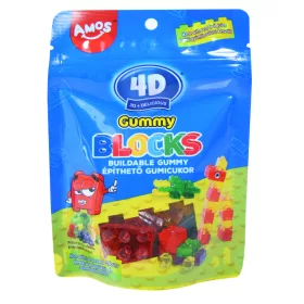   Amos Sweets 4d építhető fun and play gummy blocks vegyes gyümölcsízű gumicukor 100 g