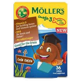   Möllers omega-3 halacska gumivitamin étrend-kiegészítő gyerekeknek d-vitaminnal, kóla ízesítéssel 36 db