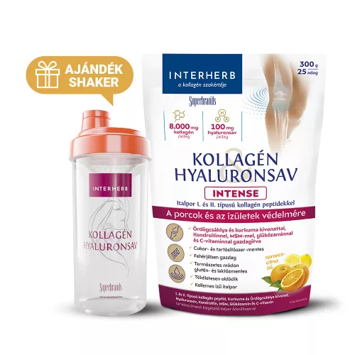 Interherb kollagén és hyaluronsav porcépítő italpor intense narancs-citrus ízű 300 g