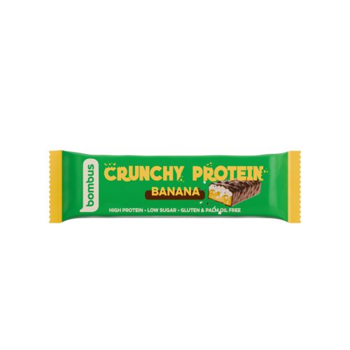 Bombus crunchy proteinszelet tejcsokoládéval banán ízzel és édesítőszerrel 50 g (Gluténmentes)