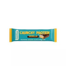   Bombus crunchy proteinszelet tejcsokoládéval vanília ízzel és édesítőszerrel 50 g (Gluténmentes)