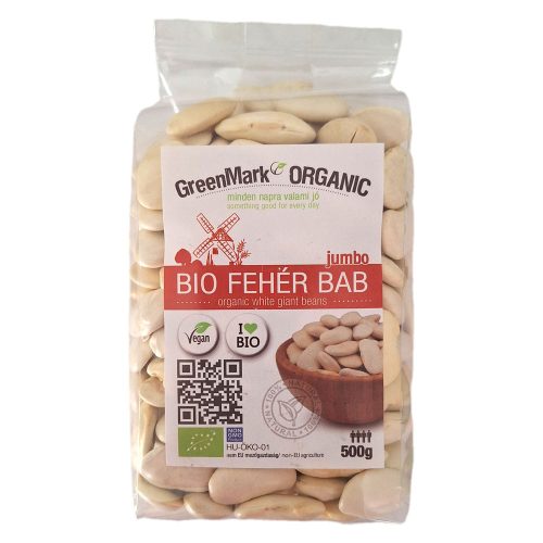 Greenmark bio fehér bab jumbo 500 g (Gluténmentes)