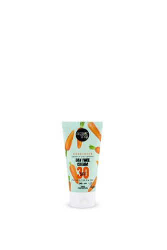 Organic Shop fényvédő nappali arckrém sárgarépával és antioxidánsokkal spf30 normál és száraz bőrre 50 ml