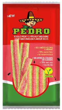 Pedro watermelon belts savanyú gumicukor vegán 80 g