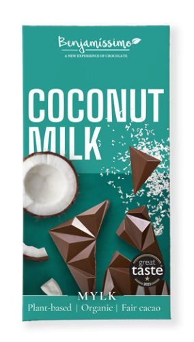 Benjamissimio bio vegán kókusztejes csokoládé 60 g (Gluténmentes)
