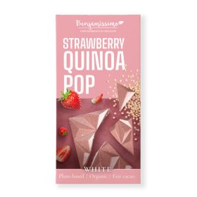   Benjamissimio bio vegán fehér csokoládé eper és quinoa 60 g (Gluténmentes)