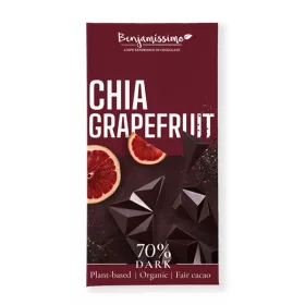   Benjamissimio bio vegán fekete csokoládé chia grapefruit 60 g (Gluténmentes)