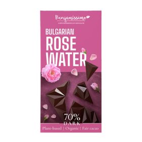   Benjamissimio bio vegán fekete csokoládé bolgár rózsavízzel 60 g (Gluténmentes)