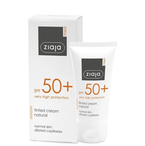 Ziaja Med napvédő színezett krém, natúr tónus, kitágult hajszáleres bőrre ff50+ 50 ml