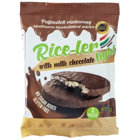   Rice-ler puffasztott rizskorong édesítőszeres tejcsokoládéval mártva 45 g