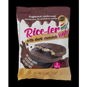   Rice-ler puffasztott rizskorong édesítőszeres étcsokoládéval mártva 45 g