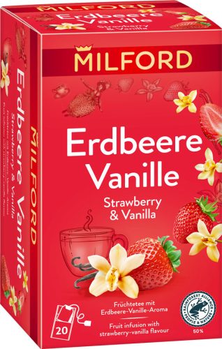 Milford eper-vanília ízű gyümölcstea 20x2g 40 g