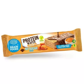   Brain Foods gluténmentes ostyaszelet csokoládéba mártott, karamellás kakaós krémmel töltött proteinnel édesítőszer 40 g